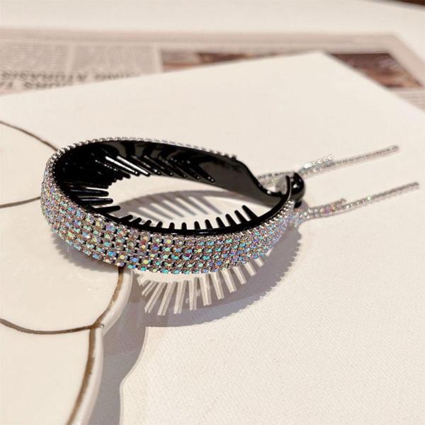 女性のヘアクリップラインストーンヘアピンヘアクローポニーテールお団子ホルダーABカラー