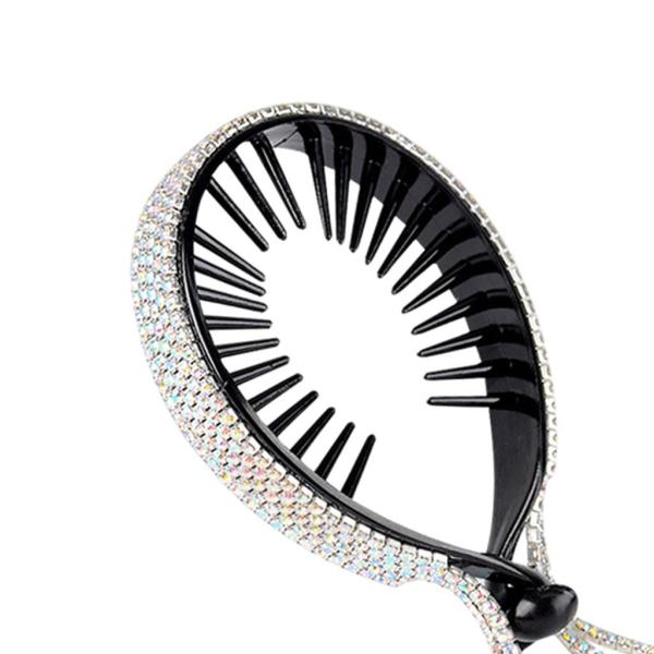 女性のヘアクリップラインストーンヘアピンヘアクローポニーテールお団子ホルダーABカラー