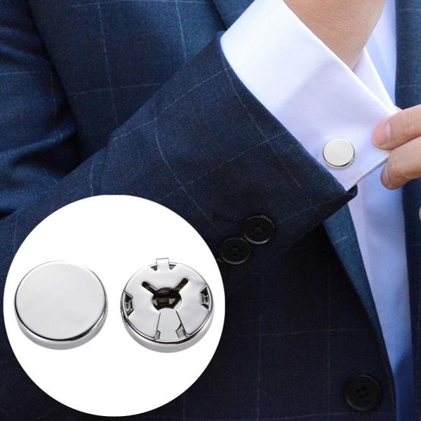クラシックメンズラウンドカフリンクスジュエリーカフリンクスエレガントパーティースタッドスーツシルバー
