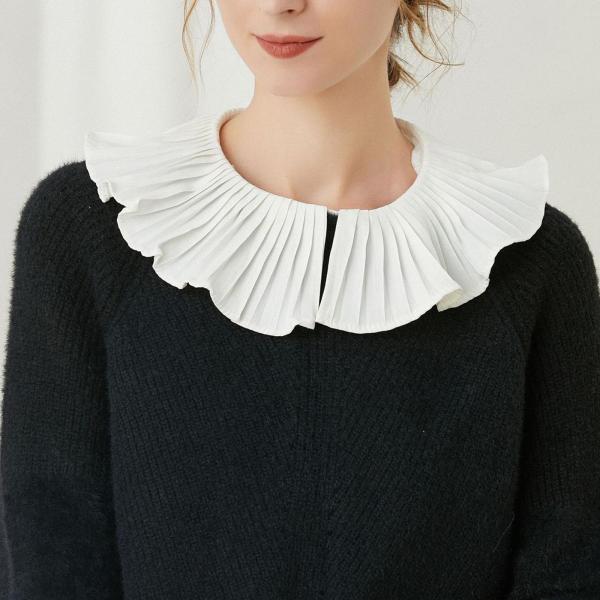 ロリータフリルフェイクカラーディッキーカラーTシャツ取り外し可能な女の子偽のネクタイ