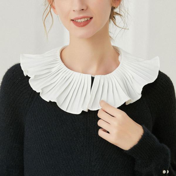ロリータフリルフェイクカラーディッキーカラーTシャツ取り外し可能な女の子偽のネクタイ