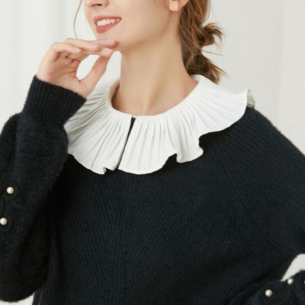 ロリータフリルフェイクカラーディッキーカラーTシャツ取り外し可能な女の子偽のネクタイ
