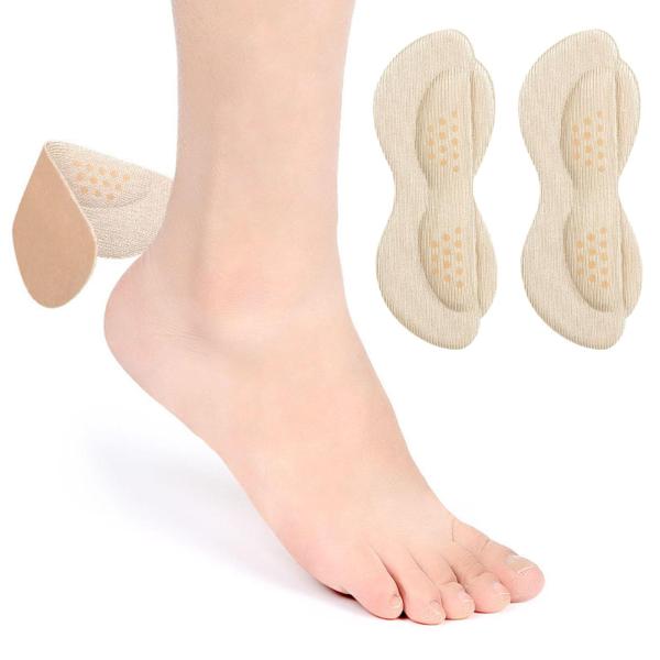 2xシューズヒールパッドクッションフットプロテクターインソールはベージュの擦れを防ぎます