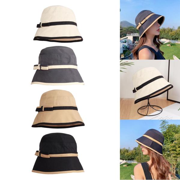 レディースバケットハットレディースコットンサンプロテクティブハットアウトドアハイキングホワイト