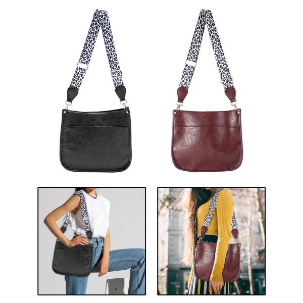 PUレオパードプリントショルダーストラップクロスボディバッグシングルショルダーバッグワインレッド