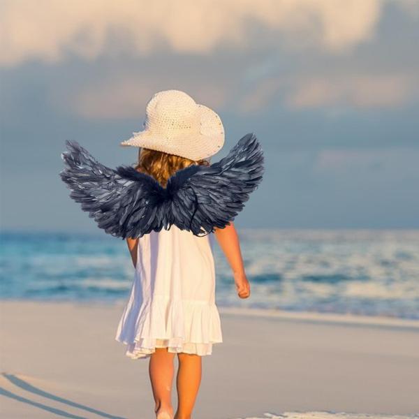 美しい天使の羽のコスプレ装飾シーンのレイアウトは、ハロウィーン パーティー ショーのためにドレスアップします。｜stk-shop｜02