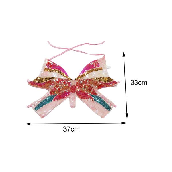 スパンコール バタフライ クロップトップ ハロウィン パーティー ベリーダンス クラブ レイブ ブラック