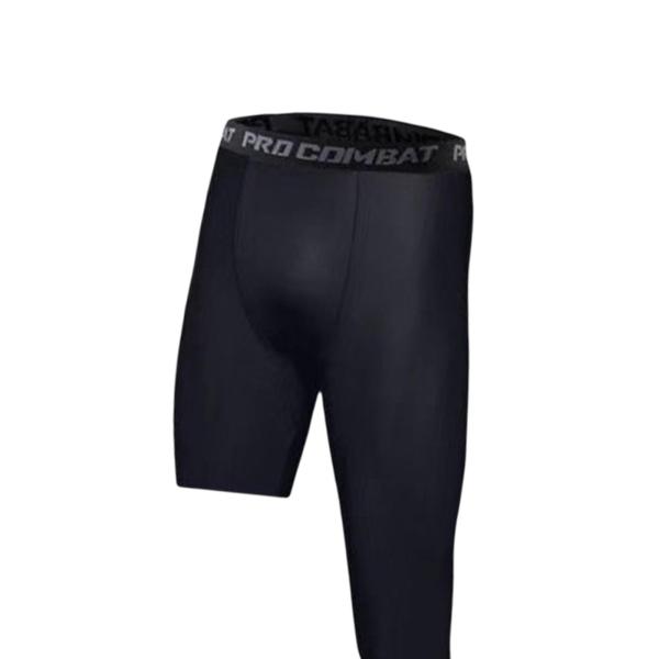 メンズ アスレチック パンツ ワークアウト レギンス バスケットボール トレーニング フィットネス XL ブラック 左ロング