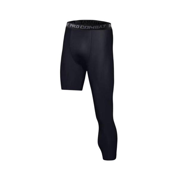 メンズ アスレチック パンツ ワークアウト レギンス バスケットボール トレーニング フィットネス XXL ブラック 左ロング