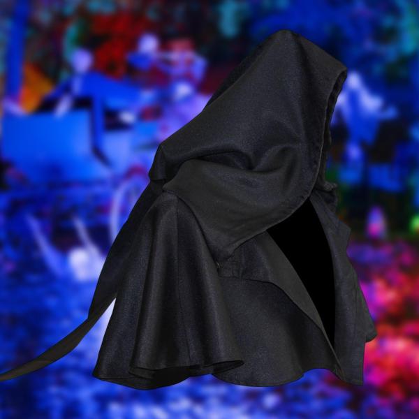 ハロウィン マント カウル コスプレ 魔女 ケープ 中世 男女兼用 大人 女性 男性 ブラック
