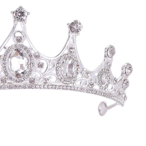 ラインストーン クラウン ティアラ ヘッドバンド ウェディング コスチューム バロック スタイル クイーン クラウン ホワイト