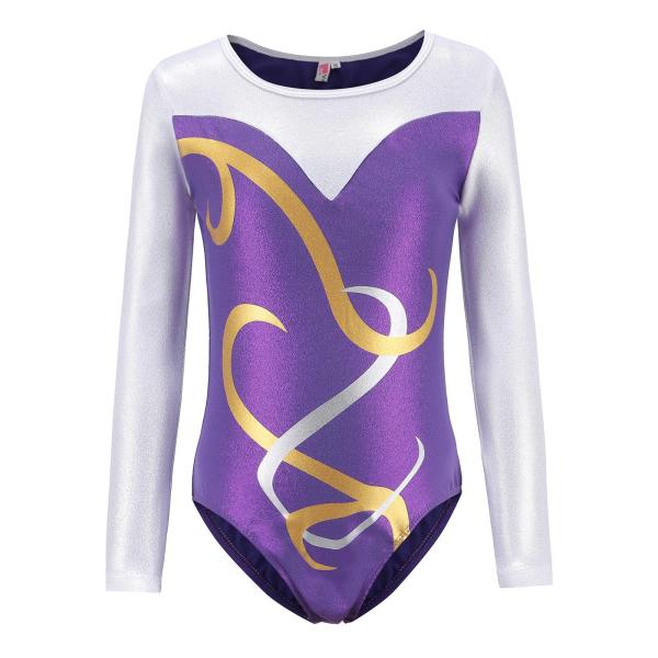 女の子 体操レオタード 長袖 光沢 バレエレオタード 衣装 アクティブウェア 8