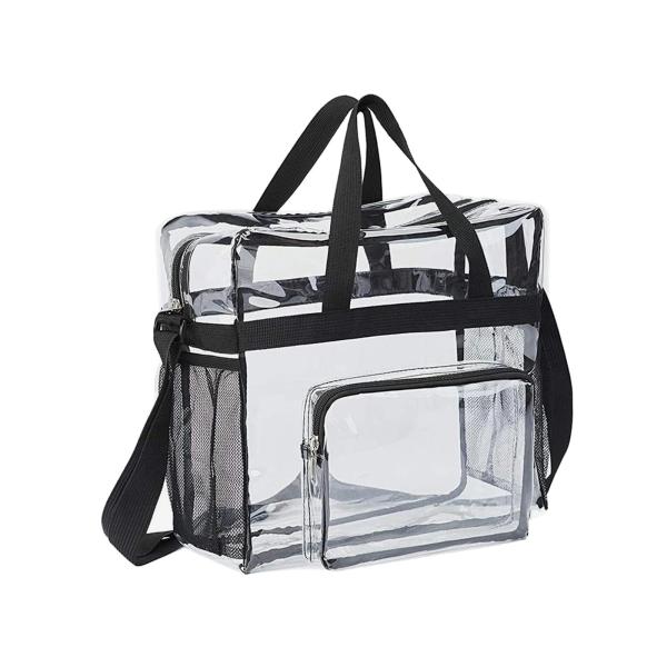透明なハンドバッグ PVC バッグ ジッパー付き 耐水性 耐久性 多目的 トレンディ クリア ショルダーバッグ クリアバッグ コンサート シ｜stk-shop｜02