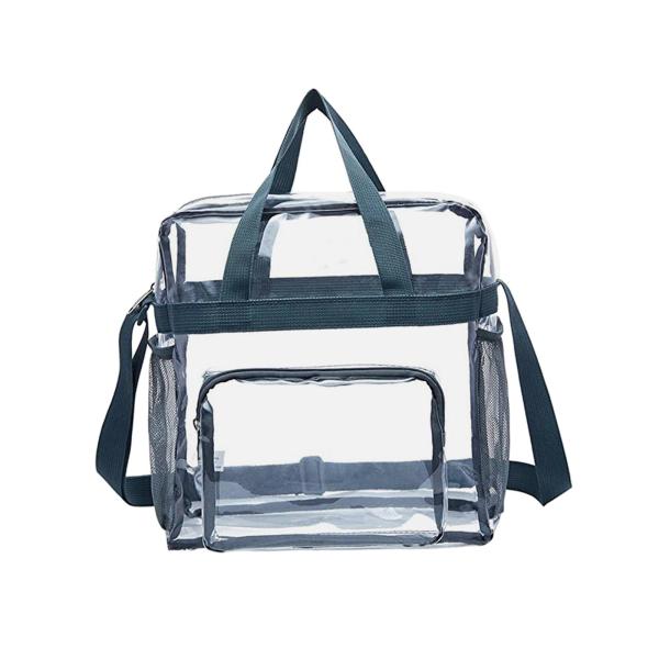 透明なハンドバッグ PVC バッグ ジッパー付き 耐水性 耐久性 多目的 トレンディ クリア ショル...