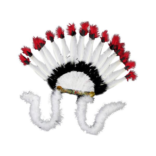 フェザー頭飾りアメリカンチーフインディアン帽子ヘッドアクセサリーヘアバンド帽子ヘッドバンドマルディグラ用ハロウィンカーニバルバーレスクコスプ｜stk-shop｜02
