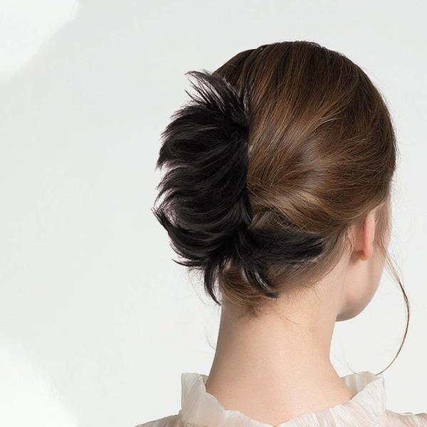 女性メッシーバンヘアピースヘッドドレスすべての髪タイプロングヘアカーリーヘアスタイルB