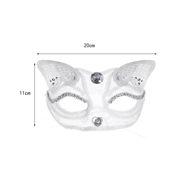 女性猫マスク動物ハーフフェイスコスプレ衣装小道具ステージパフォーマンス用ホワイト