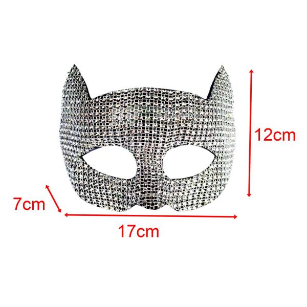 猫マスク コスプレ小道具 ハーフフェイスマスク プロム用 ナイトクラブ 動物がテーマのパーティー シルバー