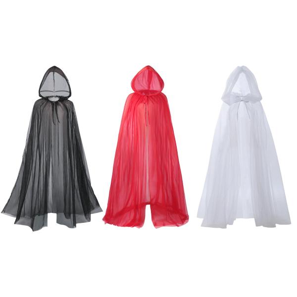 魔女ケープ ハロウィン コスチューム 大人用 フード付き ケープ マント ロールプレイ コスプレ マント ホワイト