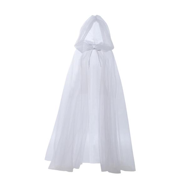 魔女ケープ ハロウィン コスチューム 大人用 フード付き ケープ マント ロールプレイ コスプレ マント ホワイト