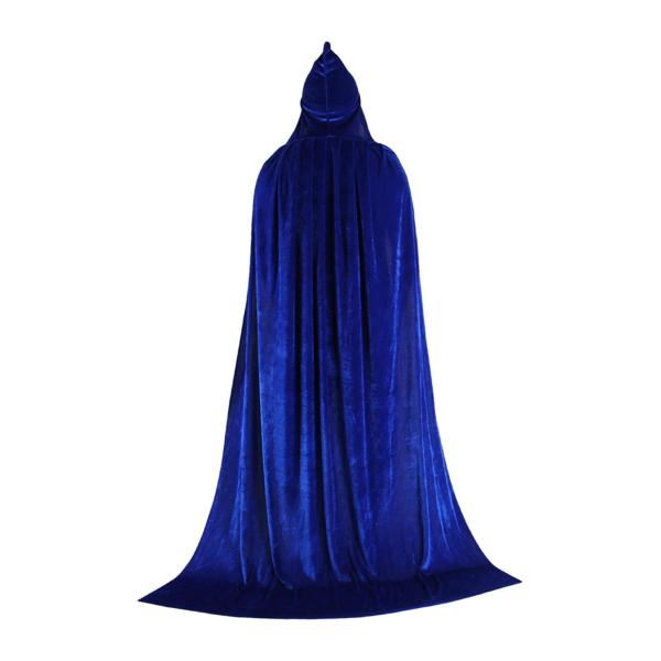 ハロウィン コスプレ ロング フード付き マント ケープ 丈夫なアクセサリー ドレスアップ パーティー用 150cm ブルー