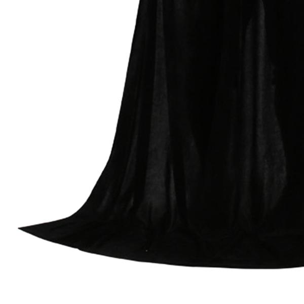 キッズ ハロウィン コスプレ ロング フード付き マント ケープ アクセサリー 小道具写真撮影用 130cm ブラック