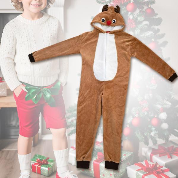 クリスマス ヘラジカ パジャマ ナイトウェア フリース パジャマ ホリデー ボーイズ ガールズ 冬用