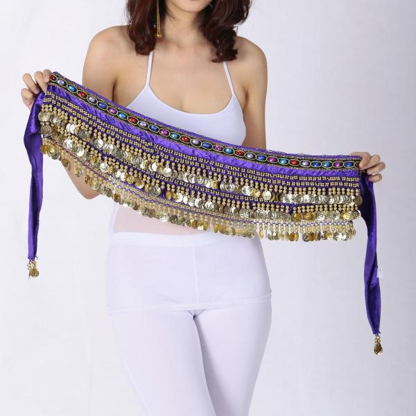 ベリーダンス ヒップ スカーフ ドレス ベリーダンス ヒップベルト クラブ ラテン ダンス パーティー用 パープル