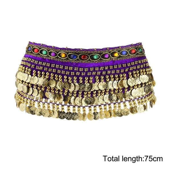 ベリーダンス ヒップ スカーフ ドレス ベリーダンス ヒップベルト クラブ ラテン ダンス パーティー用 パープル