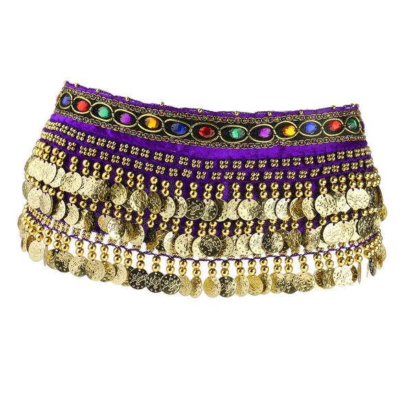 ベリーダンス ヒップ スカーフ ドレス ベリーダンス ヒップベルト クラブ ラテン ダンス パーティー用 パープル