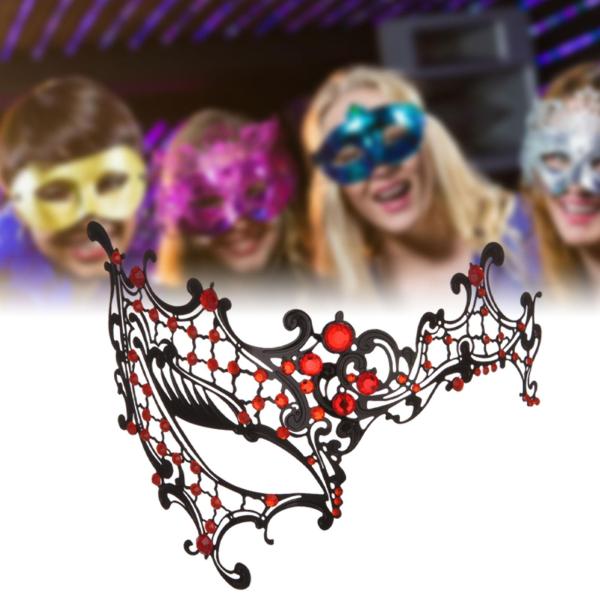 仮面舞踏会マスク アイマスク ハーフフェイスマスク フェスティバル カーニバル ハロウィン用 赤