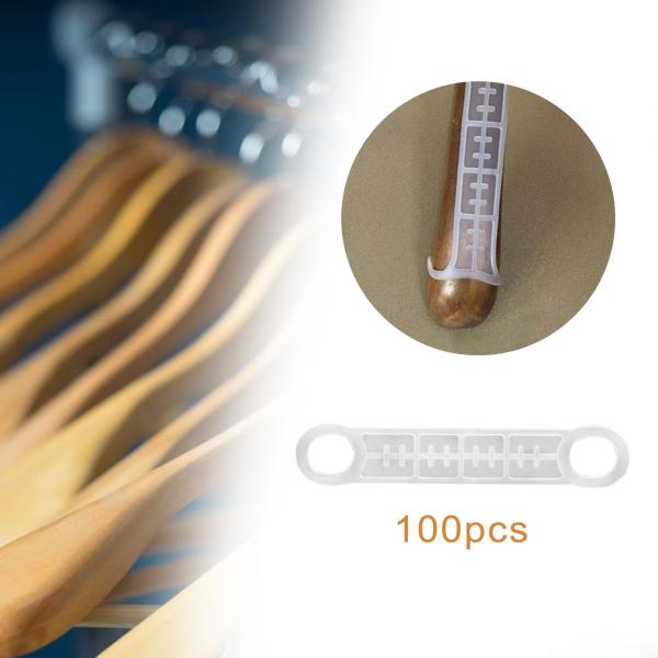 100x 洋服ハンガーグリップ シリコングリップ 滑り止め クリア 耐久性のある ショルダーストリップ 保管と整理用 ホテルの木製ハンガー