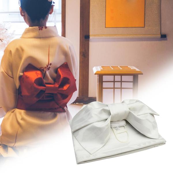 日本の着物帯ベルト女性の古典的な事前に結ばれた弓耐久性のある着物サッシュベルト白