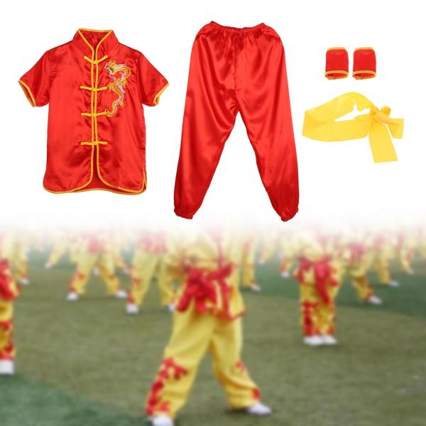 中国の伝統的な武術衣装アパレル大人子供女性男の子女の子レッド 180