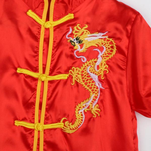 中国の伝統的な武術衣装アパレル大人子供女性男の子女の子赤 120