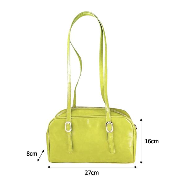 女性 PU レザーショルダーバッグトートバッグハンドバッグアウトドアレディースショルダー財布イエロー