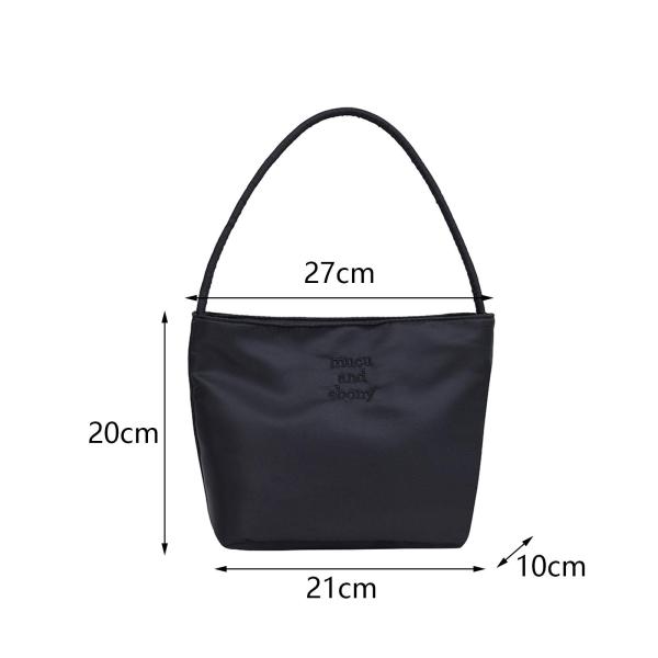 女性ナイロンショルダーバッグシックなトップハンドルハンドバッグアウトドア旅行休暇用ブラック