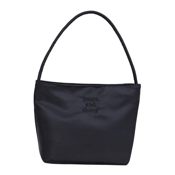 女性ナイロンショルダーバッグシックなトップハンドルハンドバッグアウトドア旅行休暇用ブラック