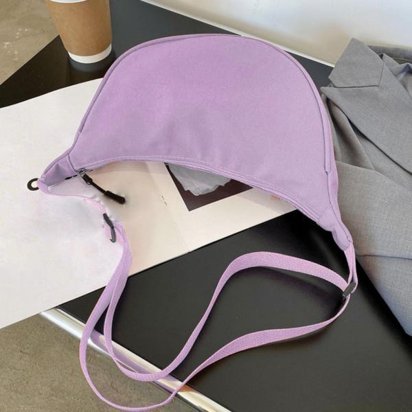 クロスボディ三日月バッグファッショナブルなナイロンホーボー女性のためのハンドバッグショルダーバッグバイオレット