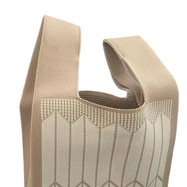 レディース ニット トート バッグ ポーチ トレンディ レディー ショルダー バッグ 屋外作業用 冬 カーキ