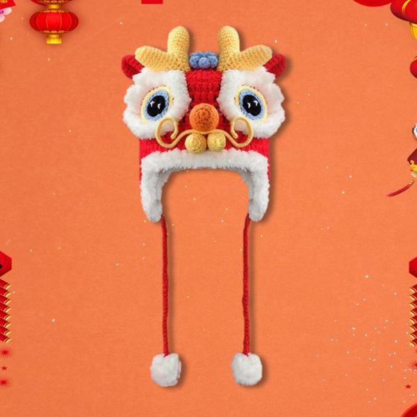 中国のドラゴン帽子ヘッドギア頭飾り漫画 Selfie 帽子かわいい動物帽子冬暖かい帽子ドレスアップホ...