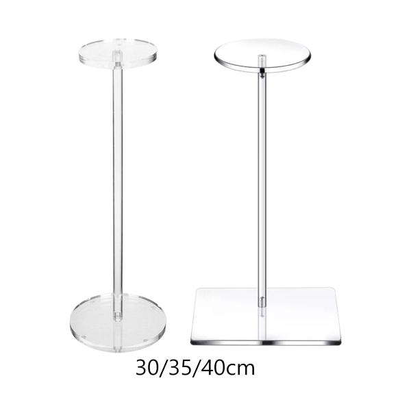 アクリル帽子ディスプレイスタンドラウンドアクリルライザー時計カツラ用さまざまな帽子ラウンドベース 30 センチメートル