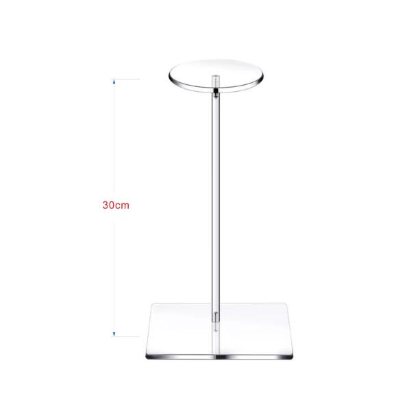 アクリル帽子ディスプレイスタンドラウンドアクリルライザー時計カツラ用さまざまな帽子スクエアベース 30 センチメートル