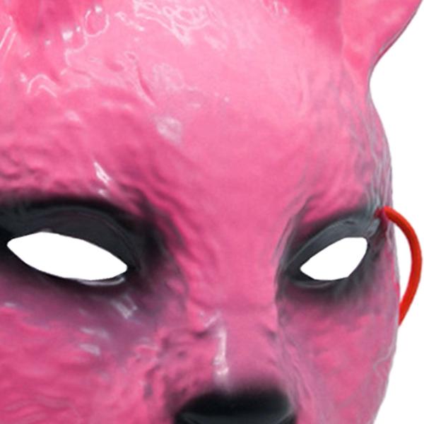 うさぎ コスプレマスク ハーフフェイスマスク ノベルティ ハロウィン 仮装マスク うさぎ頭マスク ショー用 動物マスク カーニバル , ピンク