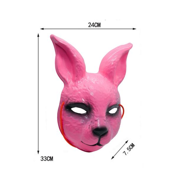 うさぎ コスプレマスク ハーフフェイスマスク ノベルティ ハロウィン 仮装マスク うさぎ頭マスク ショー用 動物マスク カーニバル , ピンク
