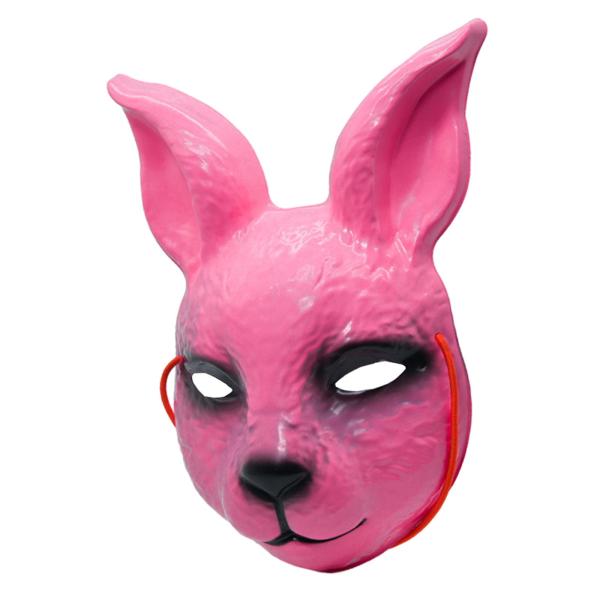 うさぎ コスプレマスク ハーフフェイスマスク ノベルティ ハロウィン 仮装マスク うさぎ頭マスク ショー用 動物マスク カーニバル , ピンク