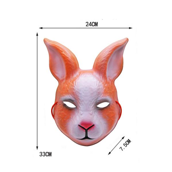 うさぎ コスプレマスク ハーフフェイスマスク ノベルティ ハロウィン 仮装マスク うさぎ頭マスク ショー用 動物マスク カーニバル , ブラウン ホワ