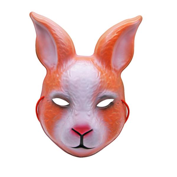 うさぎ コスプレマスク ハーフフェイスマスク ノベルティ ハロウィン 仮装マスク うさぎ頭マスク ショー用 動物マスク カーニバル , ブラウン ホワ