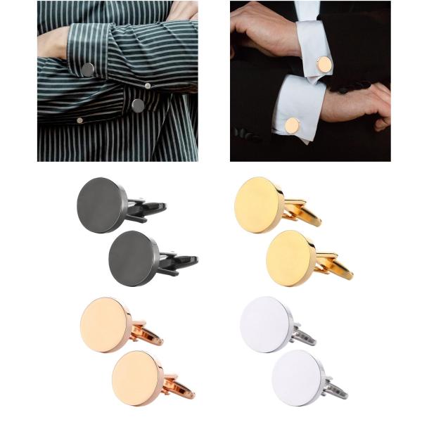 メンズ カフス ラウンド カフス 結婚式 パーティー 婚約 ボーイフレンド ギフト ブラック