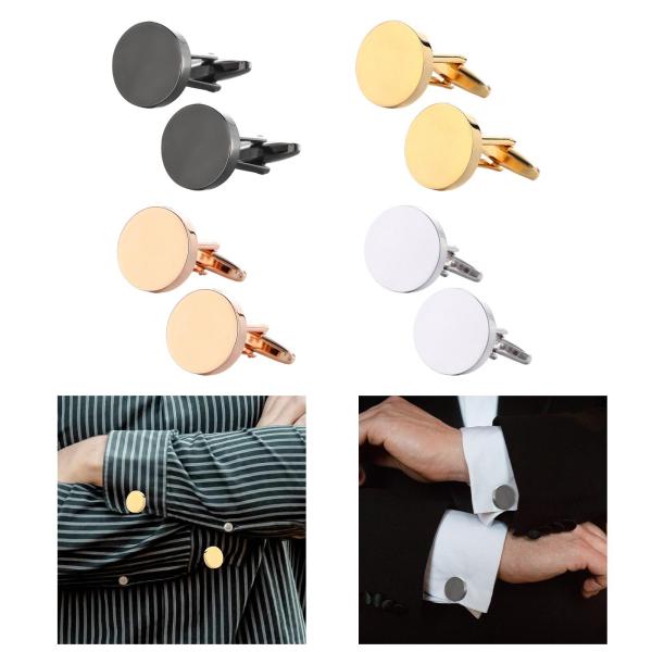 メンズ カフス ラウンド カフス 結婚式 パーティー 婚約 ボーイフレンド ギフト ブラック